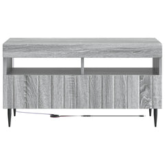 vidaXL LED TV Cabinet Grey Sonoma Engineered Wood 6