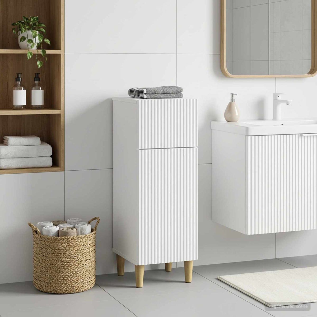 Bathroom Storage Cainet ARNHEM 30 x 31 x 80 cm White