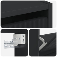 vidaXL Wall-Mounted Shoe Cabinet ARNHEM 71 x 17 x 86 cm Black 6
