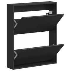 vidaXL Wall-Mounted Shoe Cabinet ARNHEM 71 x 17 x 86 cm Black 3
