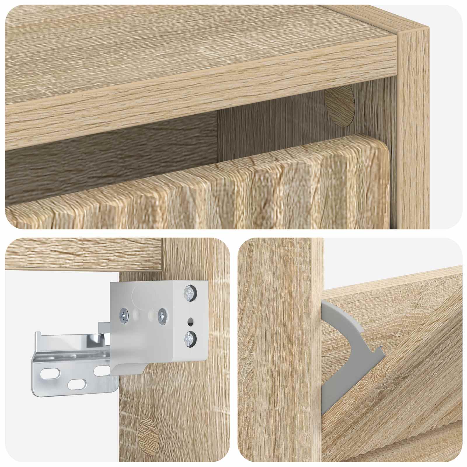 vidaXL Wall-Mounted Shoe Cabinet ARNHEM 71 x 17 x 86 cm Sonoma Oak 6
