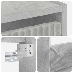 vidaXL Wall-Mounted Shoe Cabinet ARNHEM 71 x 17 x 86 cm Concrete Grey 6