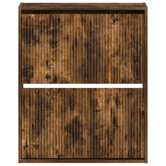 vidaXL Wall-Mounted Shoe Cabinet ARNHEM 71 x 17 x 86 cm Smoked Oak 4