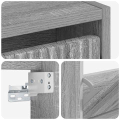 vidaXL Wall-Mounted Shoe Cabinet ARNHEM 71 x 17 x 86 cm Grey Sonoma 6