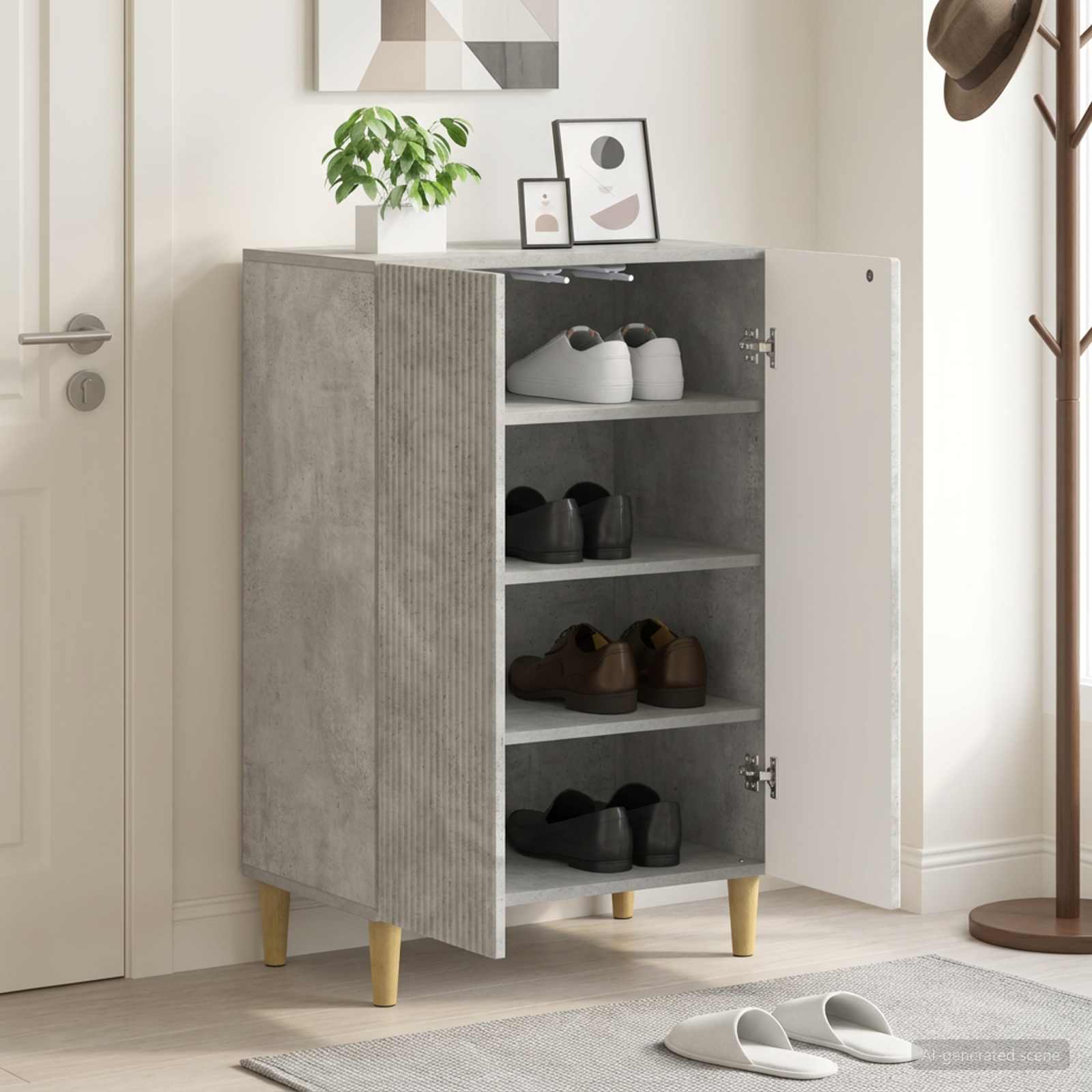 vidaXL Shoe Cabinet ARNHEM 59.5 x 39.5 x 90 cm Engineered Wood 1