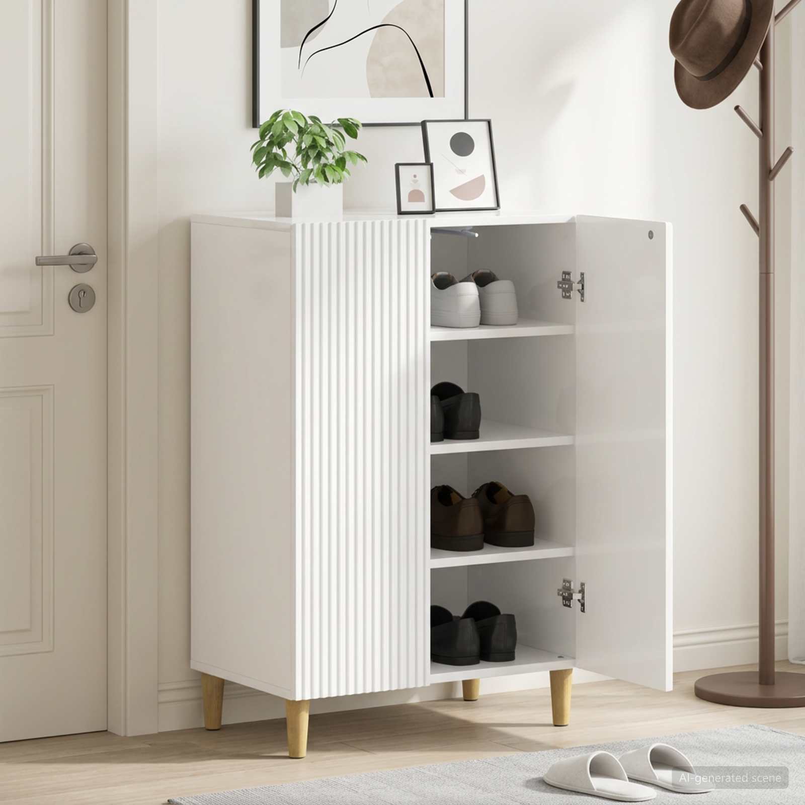 vidaXL Shoe Cabinet ARNHEM 59.5 x 39.5 x 90 cm Engineered Wood 1