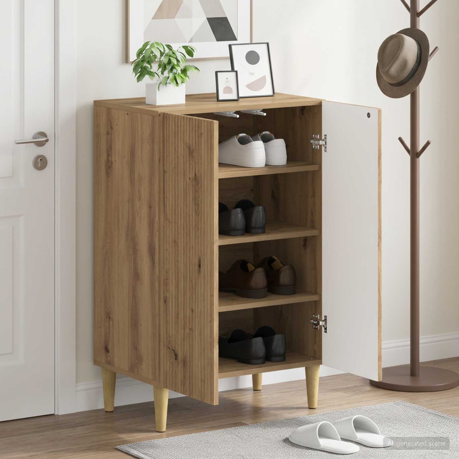 vidaXL Shoe Cabinet ARNHEM 59.5 x 39.5 x 90 cm Engineered Wood 1