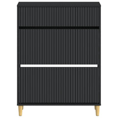 vidaXL Shoe Cabinet ARNHEM 78 x 24 x 103 cm Engineered Wood Black 4