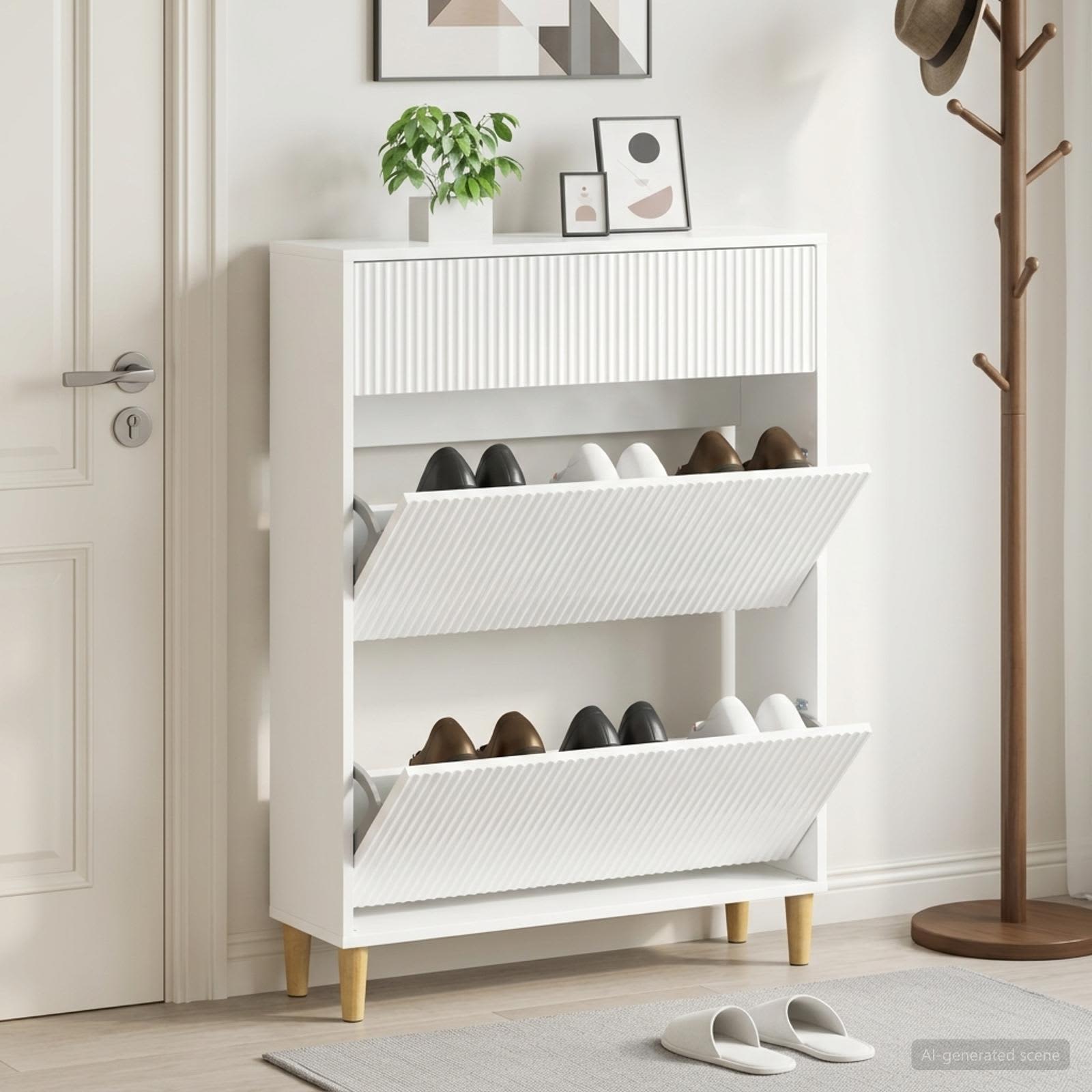 vidaXL Shoe Cabinet ARNHEM 78 x 24 x 103 cm Engineered Wood 1