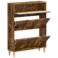 vidaXL Shoe Cabinet ARNHEM 78 x 24 x 103 cm Engineered Wood Smoked Oak 3