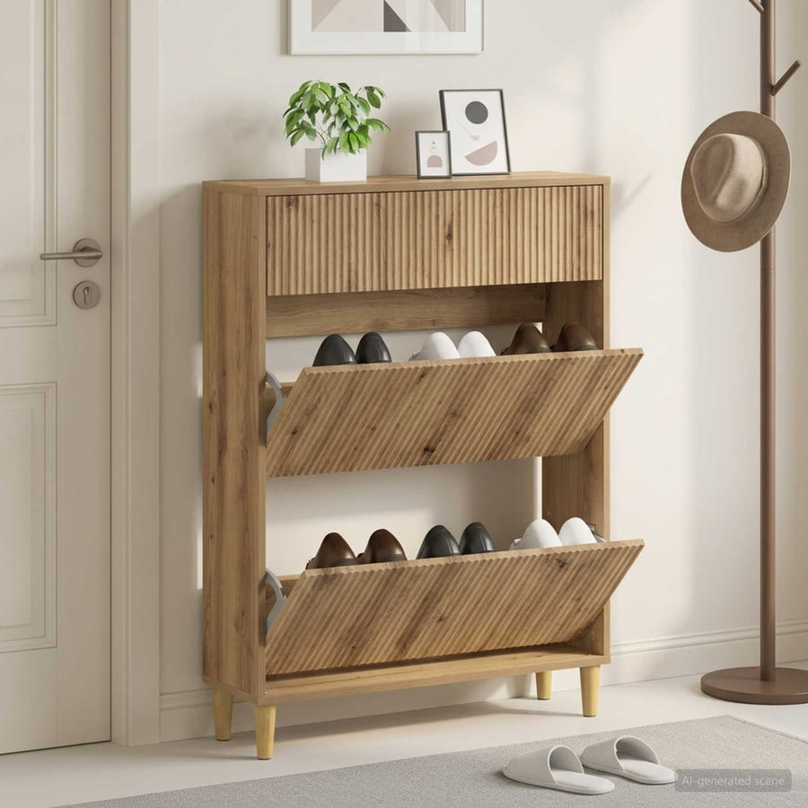 Shoe Cabinet ARNHEM 78 x 24 x 103 cm Engineered Wood Artisan oak