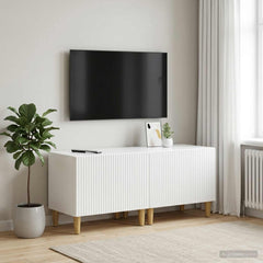 TV Cabinet Engineered Wood High gloss white