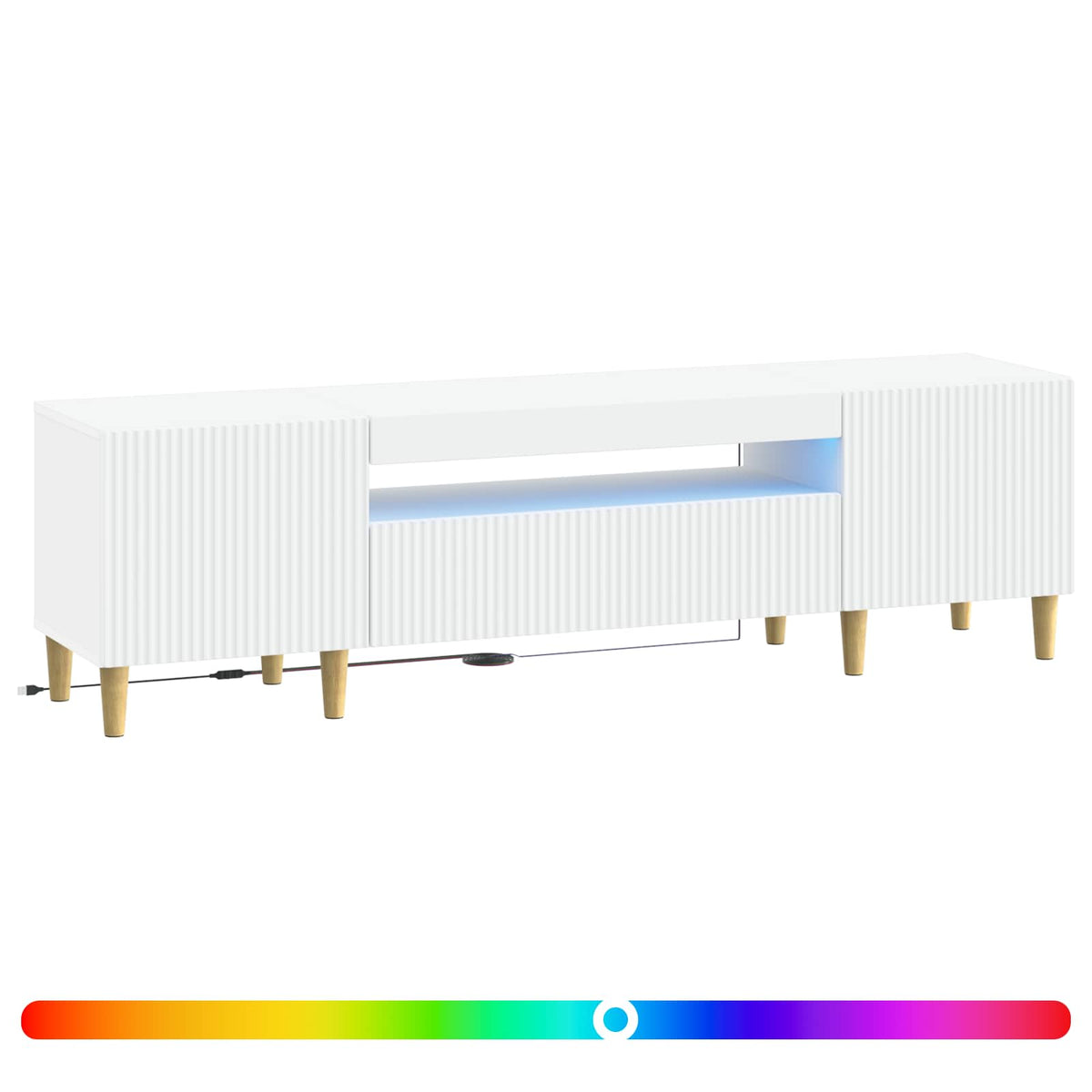LED TV Cabinet ARNHEM 153 x 35 x 43 cm White