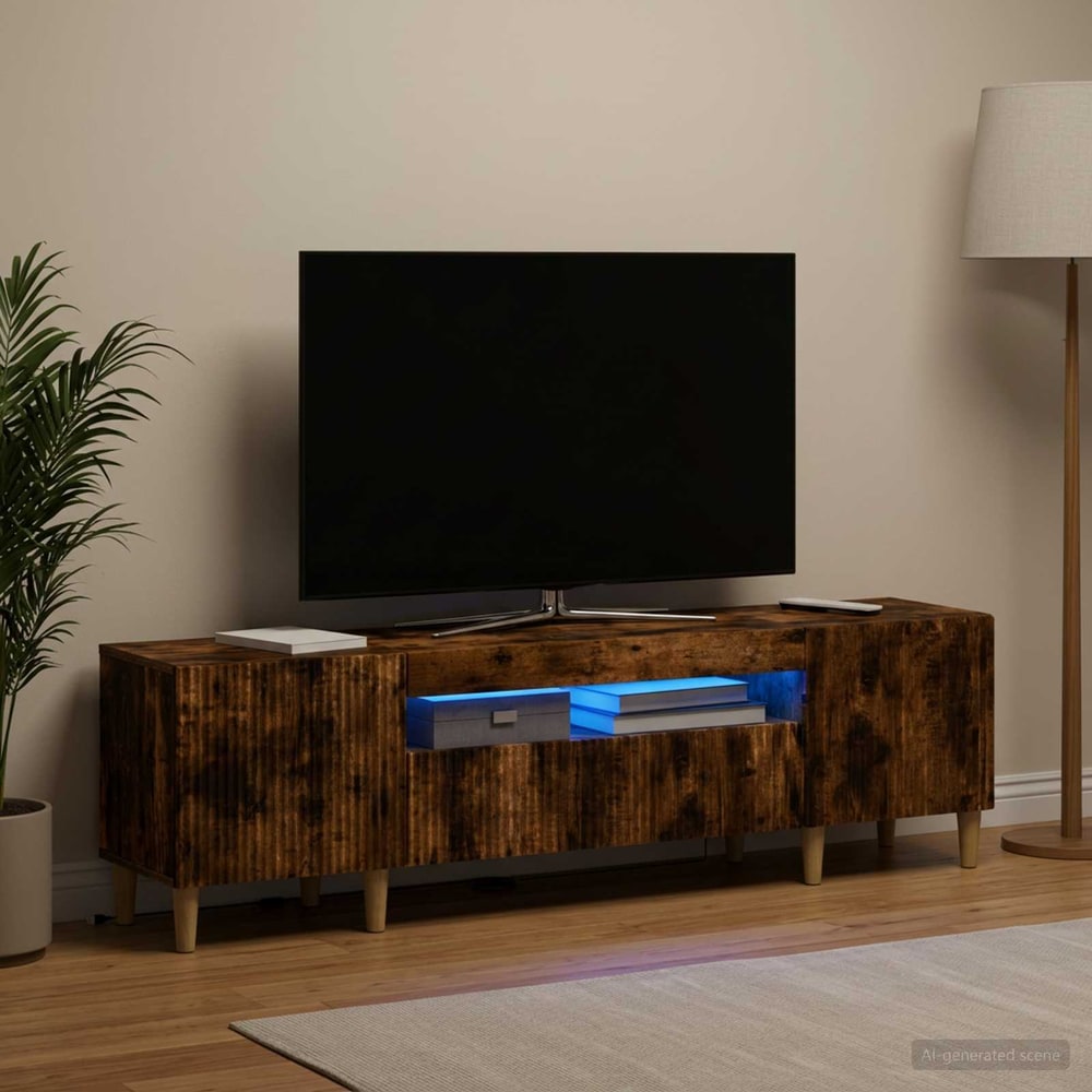 LED TV Cabinet ARNHEM 153 x 35 x 43 cm Smoked oak