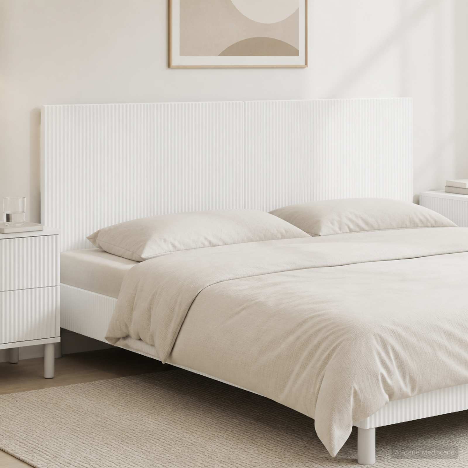Wall-Mounted Headboard ARNHEM Engineered Wood Width 160 cm White