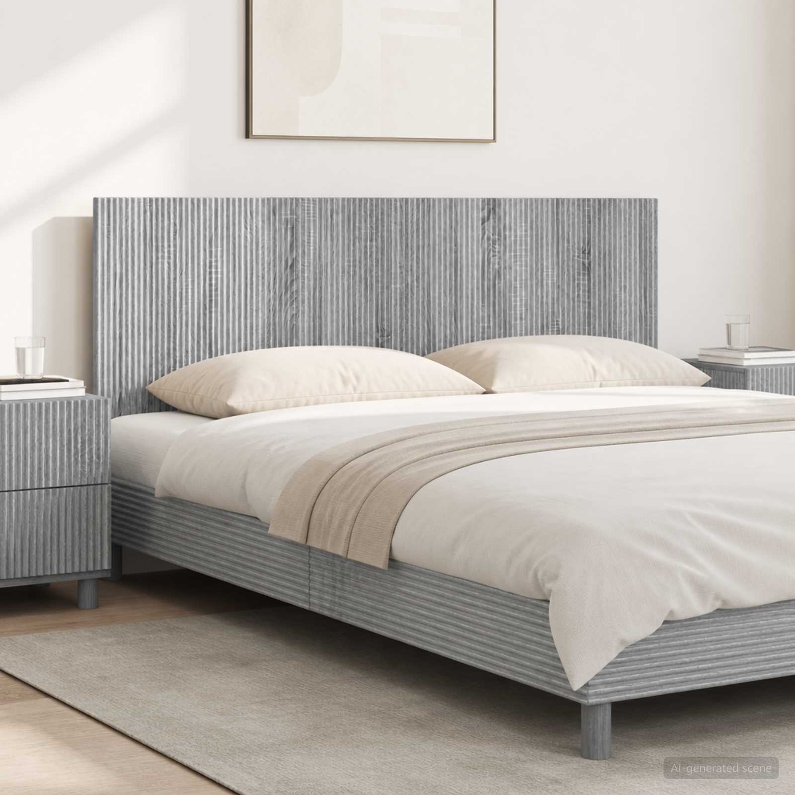 Wall-Mounted Headboard ARNHEM Engineered Wood Width 160 cm Grey sonoma