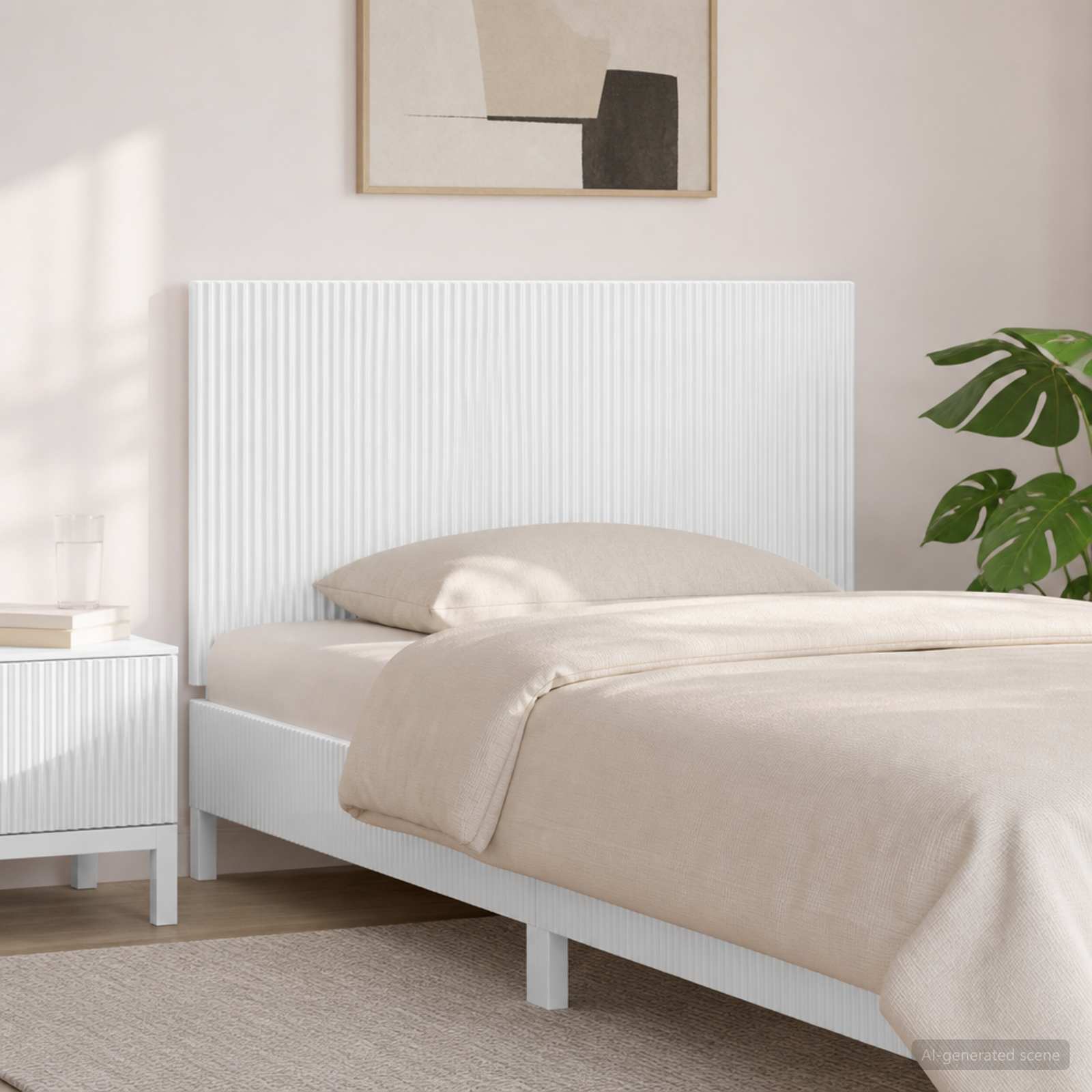 vidaXL Wall-Mounted Headboard ARNHEM High Gloss White Engineered Wood 1