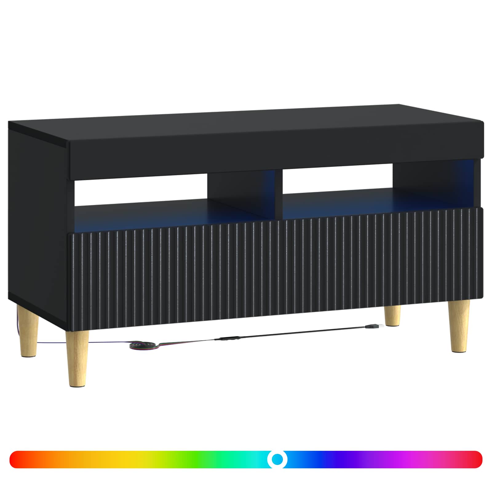 vidaXL LED TV Cabinet Black Engineered Wood 3