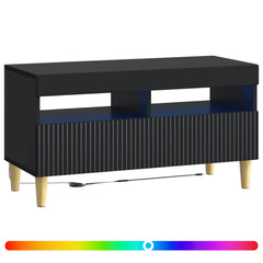 vidaXL LED TV Cabinet Black Engineered Wood 3