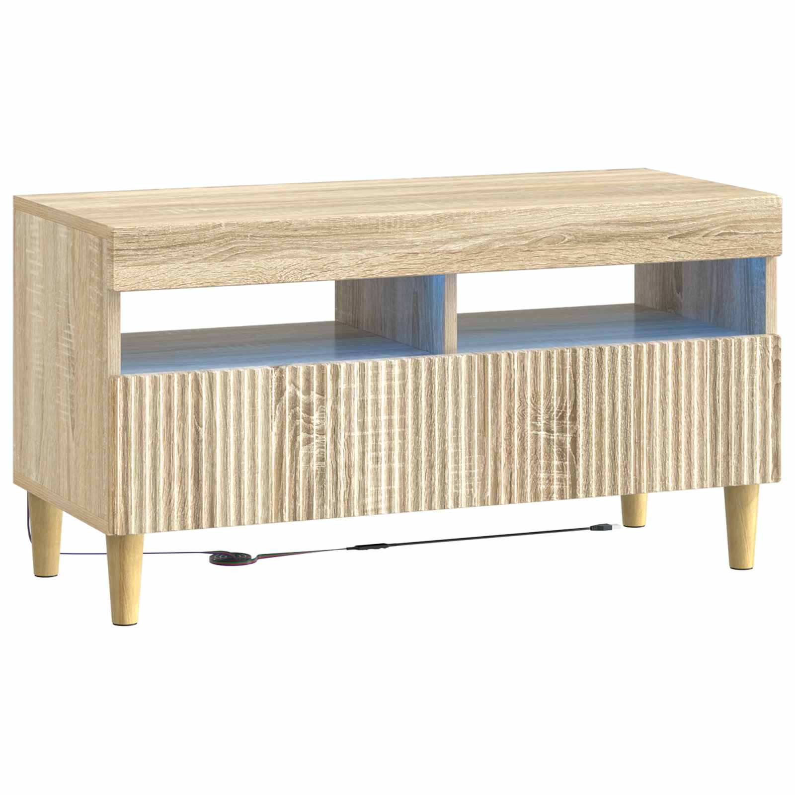 vidaXL LED TV Cabinet Sonoma Oak Engineered Wood 2
