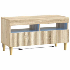 vidaXL LED TV Cabinet Sonoma Oak Engineered Wood 2