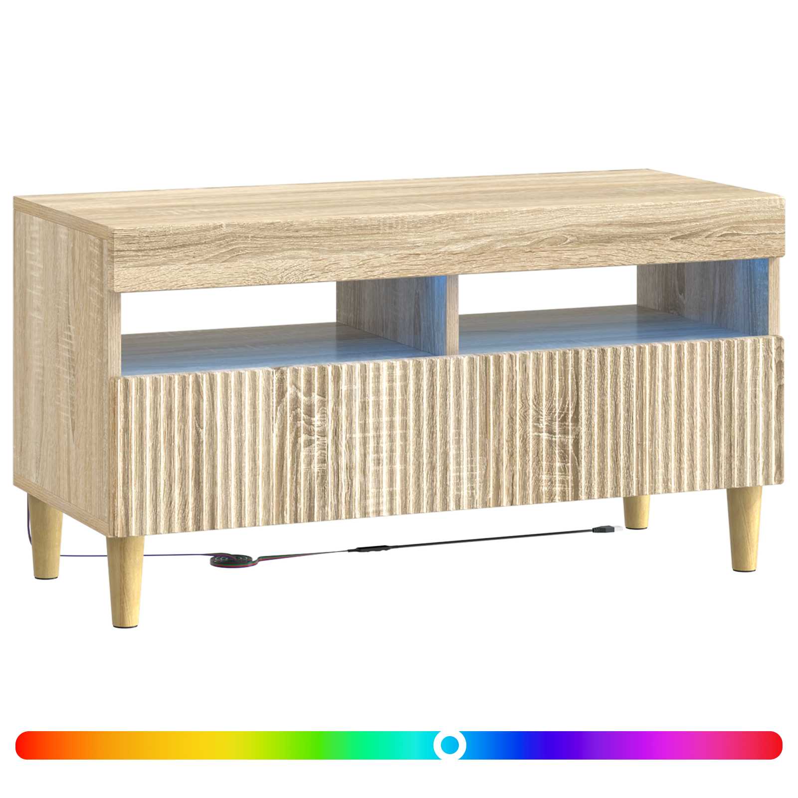 vidaXL LED TV Cabinet Sonoma Oak Engineered Wood 3