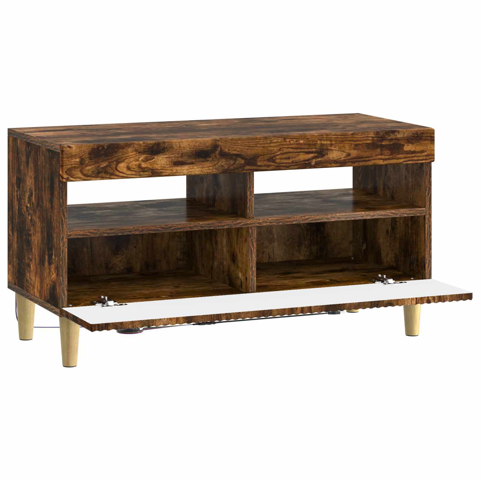 vidaXL LED TV Cabinet Smoked Oak Engineered Wood 5