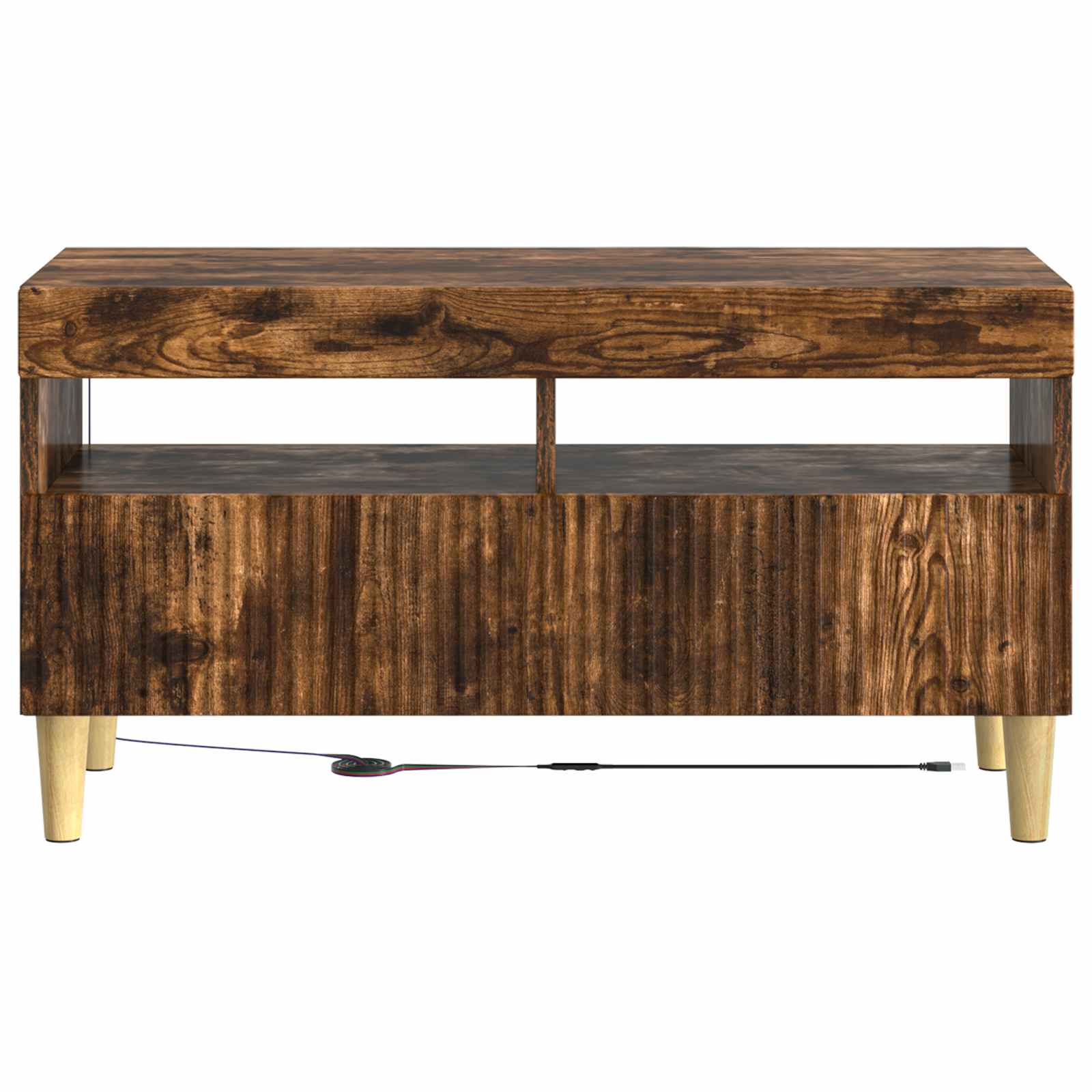 vidaXL LED TV Cabinet Smoked Oak Engineered Wood 6