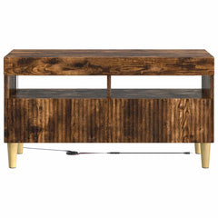 vidaXL LED TV Cabinet Smoked Oak Engineered Wood 6