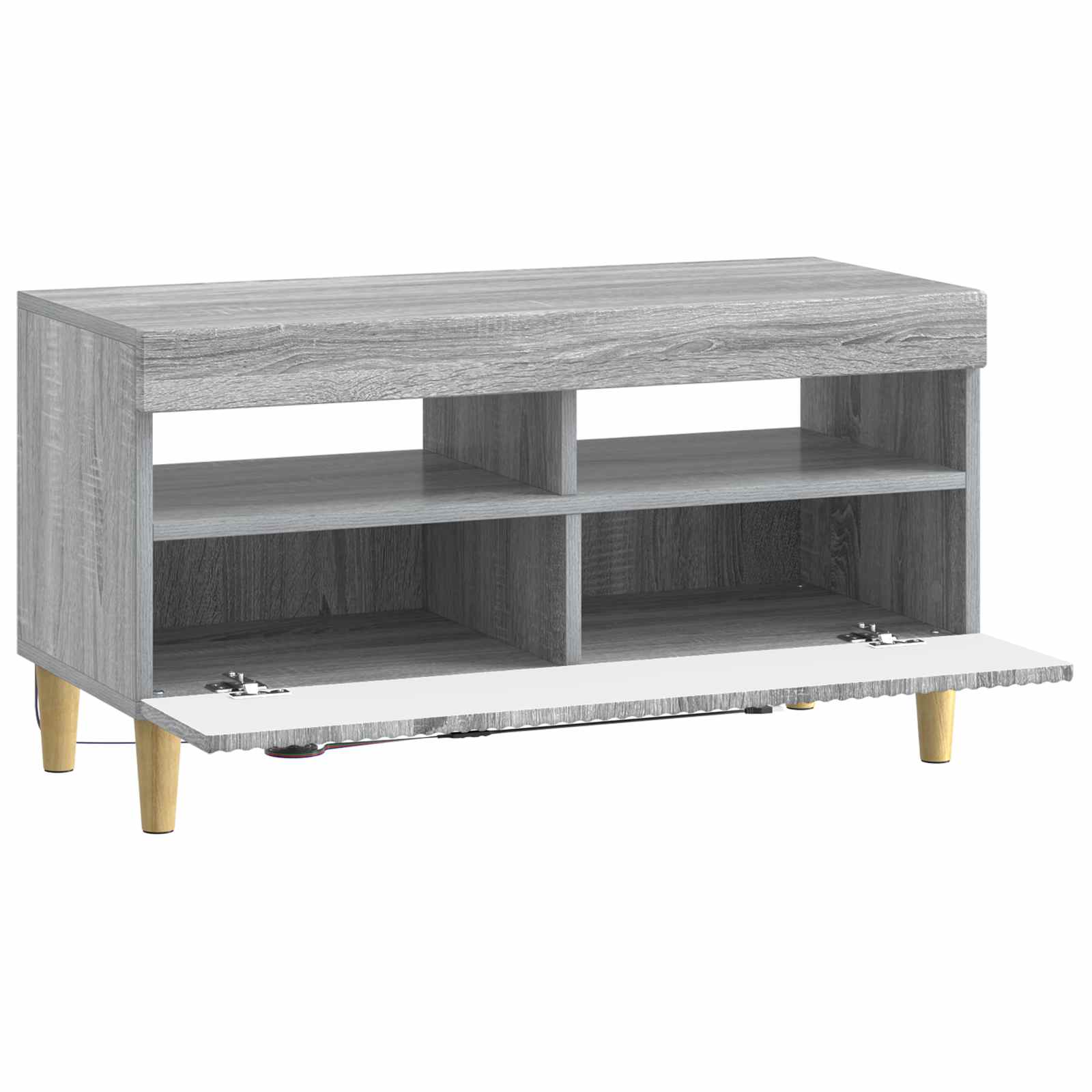 vidaXL LED TV Cabinet Grey Sonoma Engineered Wood 5