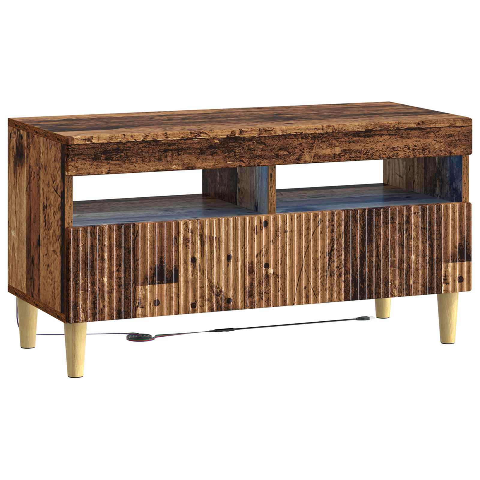 vidaXL LED TV Cabinet Old Wood Engineered Wood 2