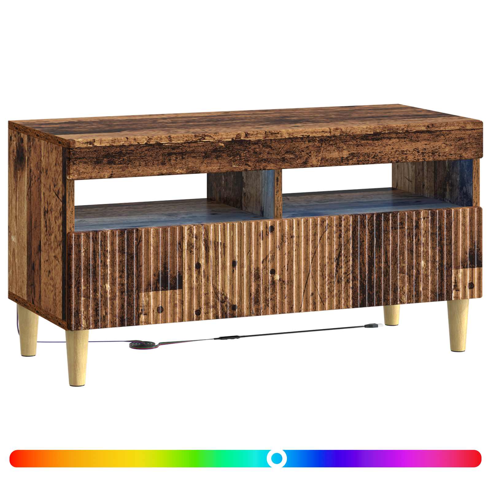 vidaXL LED TV Cabinet Old Wood Engineered Wood 3