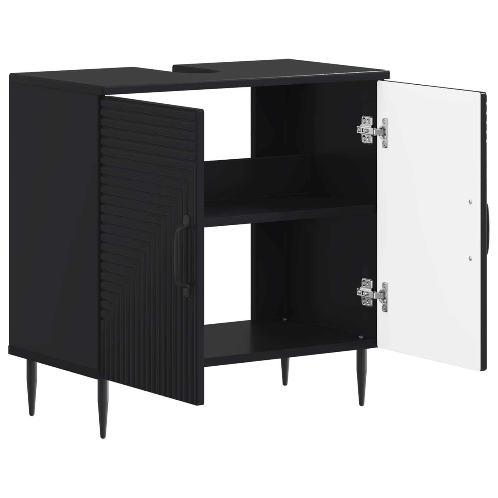 vidaXL Bathroom Sink Cabinet HAARLEM Black 59.5 x 31.5x 59 cm 3