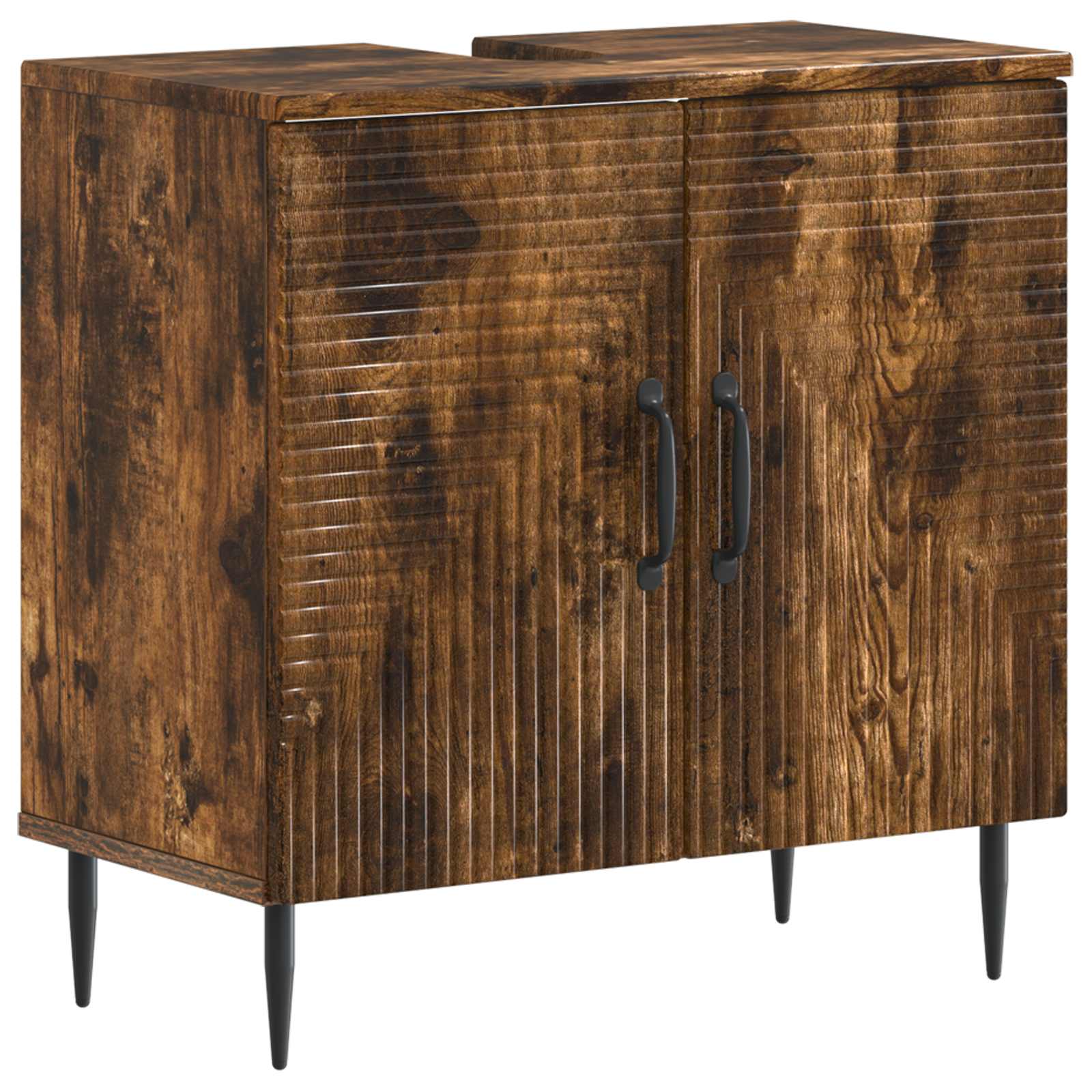 vidaXL Bathroom Sink Cabinet HAARLEM Smoked Oak 59.5 x 31.5x 59 cm 2