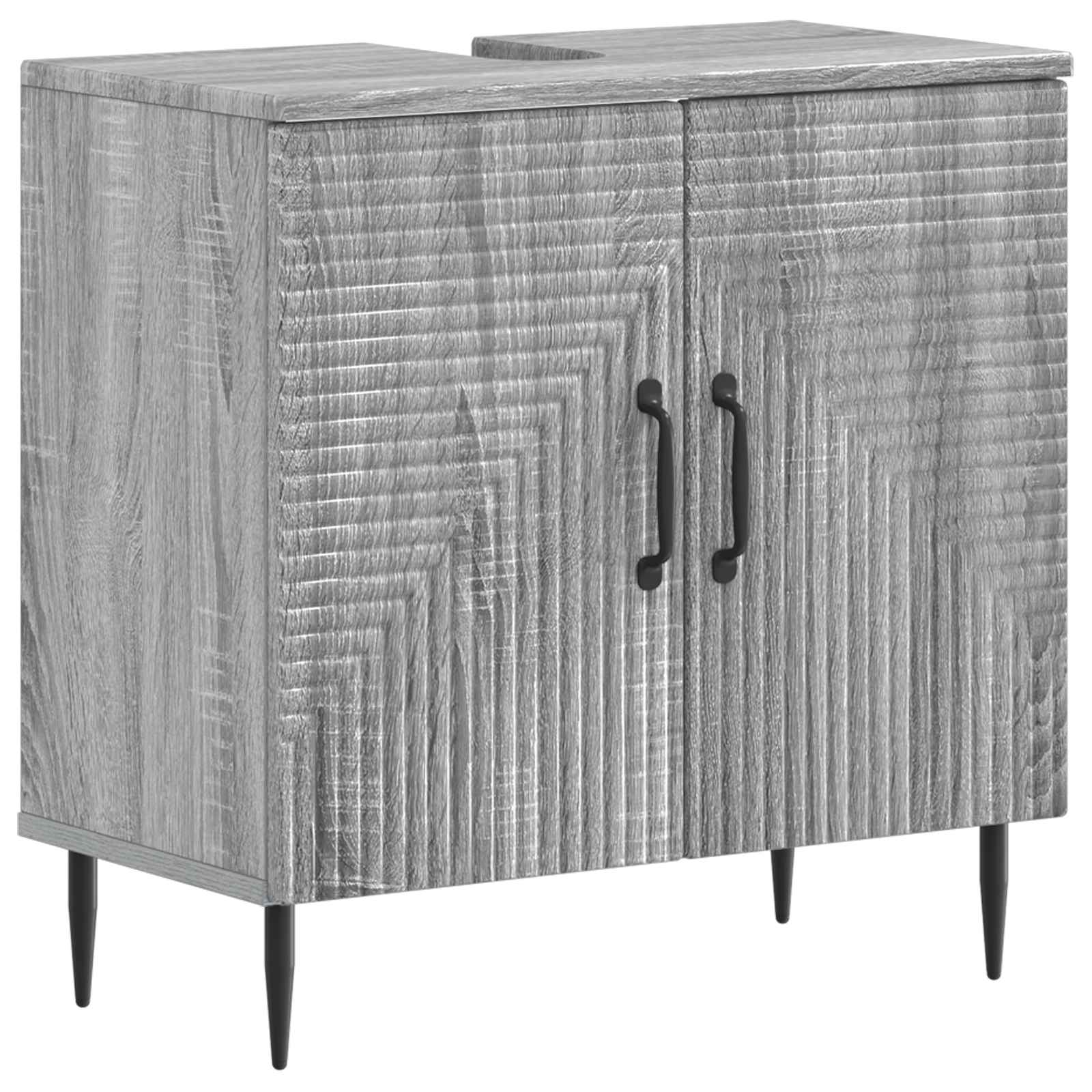 vidaXL Bathroom Sink Cabinet HAARLEM Grey Sonoma 59.5 x 31.5x 59 cm 2