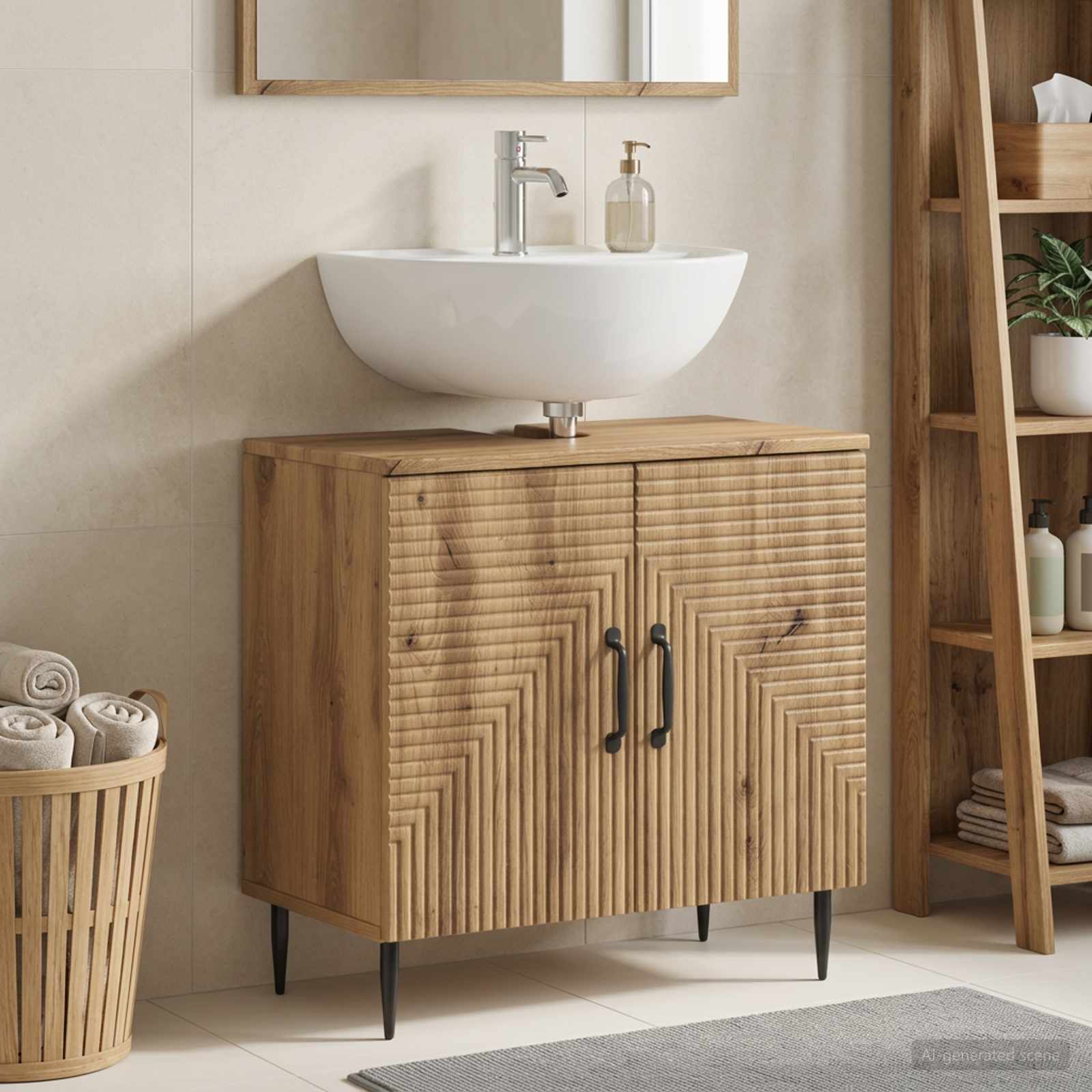 vidaXL Bathroom Sink Cabinet HAARLEM Artisan Oak 59.5 x 31.5x 59 cm 1