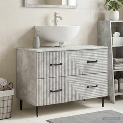Bathroom Sink Cabinet HAARLEM 82 x 41x 58.5 cm Concrete grey