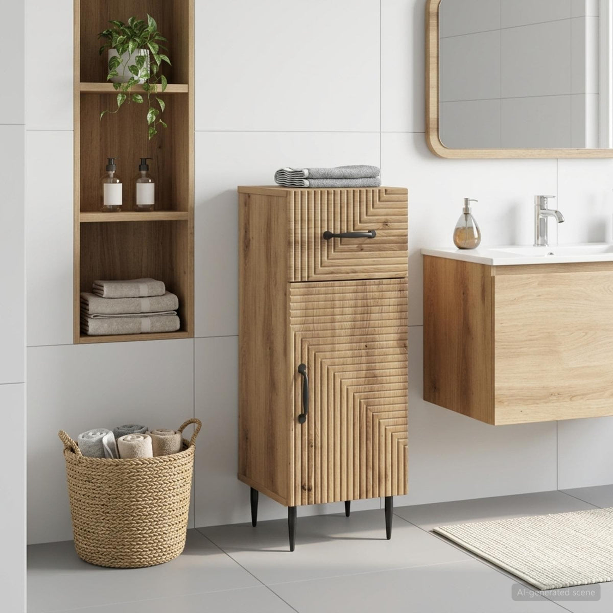 Bathroom Storage Cainet HAARLEM 30 x 31 x 80 cm Artisan oak