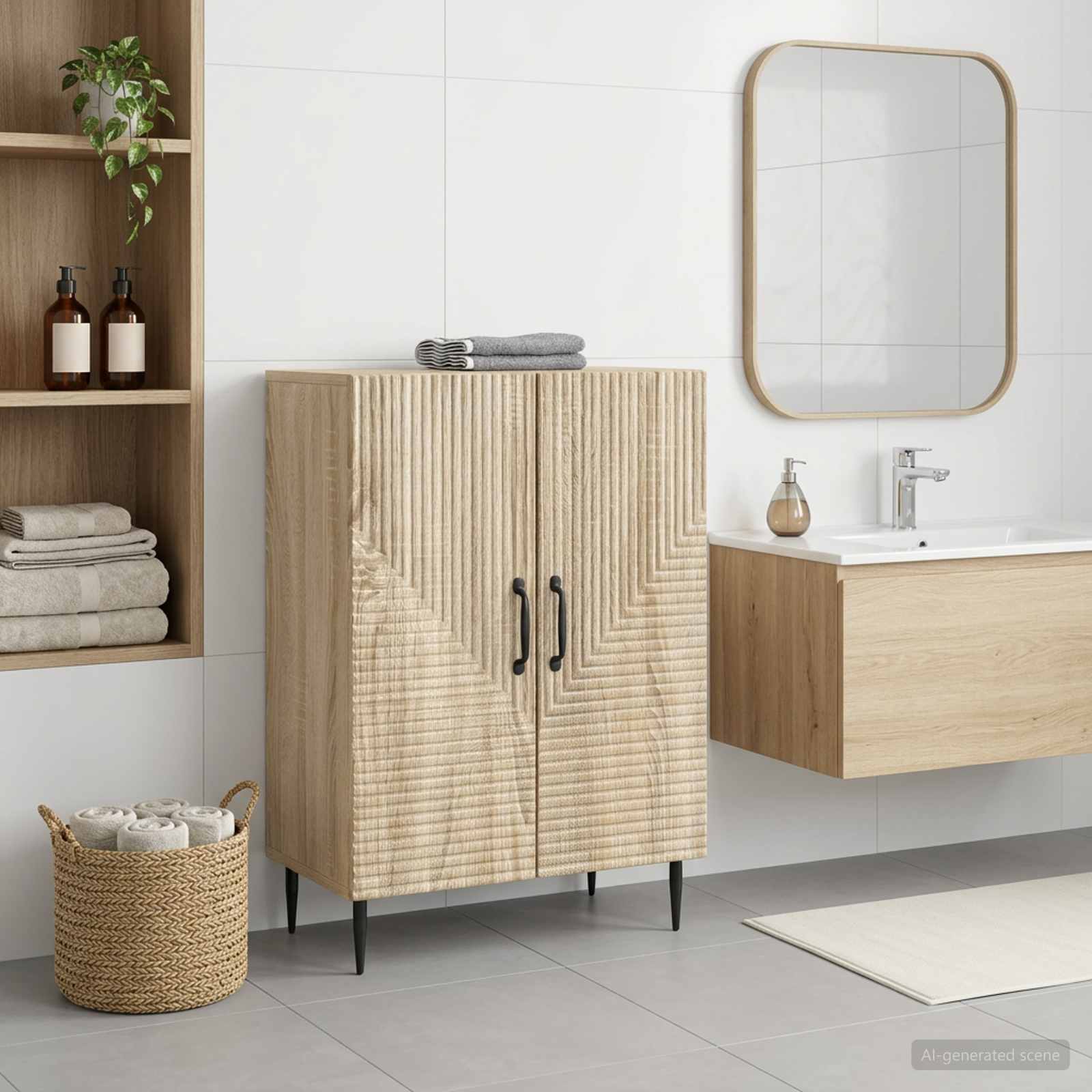 vidaXL Bathroom Storage Cainet HAARLEM Sonoma Oak 59.5 x 31 x 80 cm 1