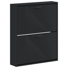 vidaXL Wall-Mounted Shoe Cabinet HAARLEM 71 x 17 x 86 cm Black 2