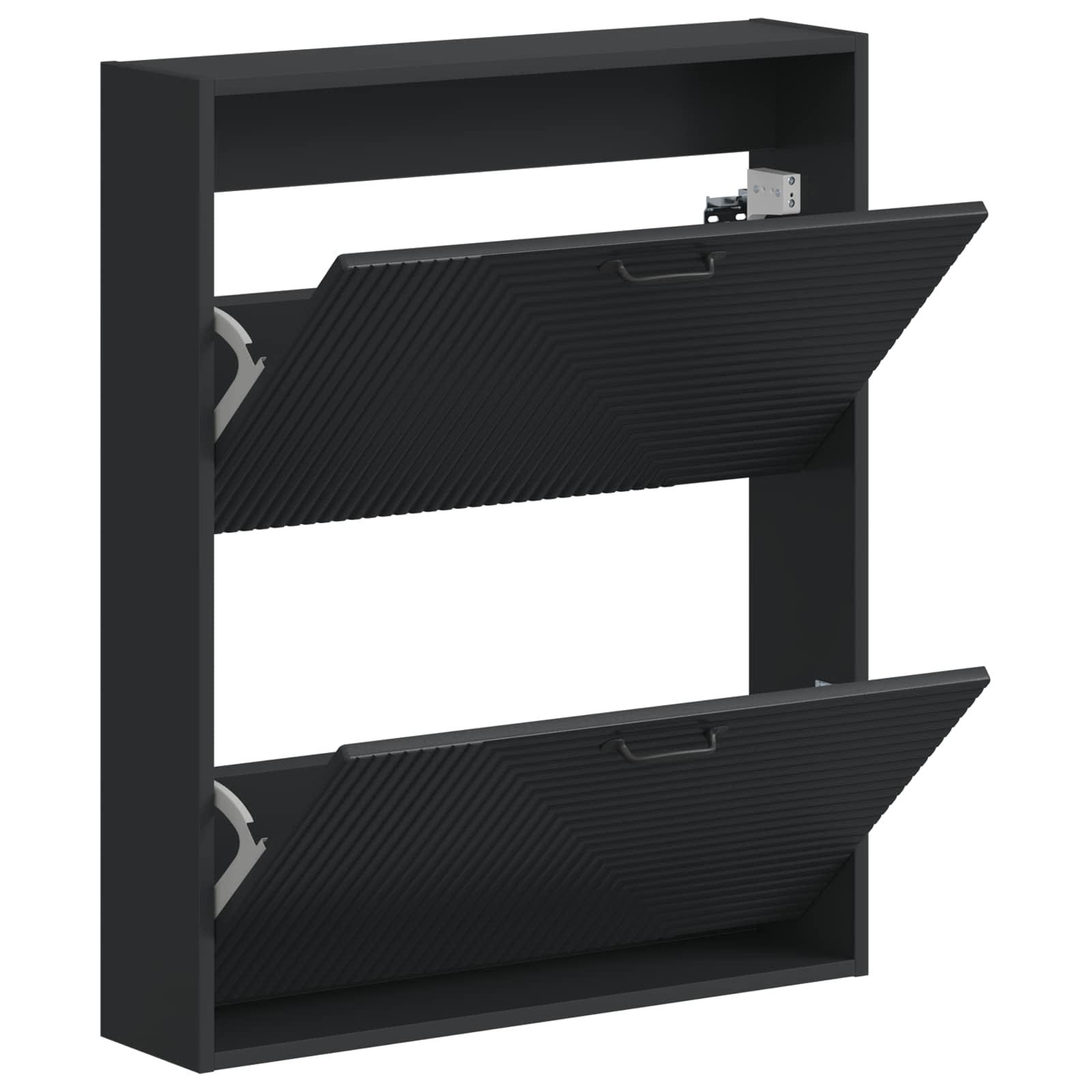 vidaXL Wall-Mounted Shoe Cabinet HAARLEM 71 x 17 x 86 cm Black 3
