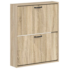 vidaXL Wall-Mounted Shoe Cabinet HAARLEM 71 x 17 x 86 cm Sonoma Oak 2