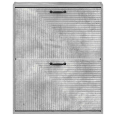 vidaXL Wall-Mounted Shoe Cabinet HAARLEM 71 x 17 x 86 cm Concrete Grey 4