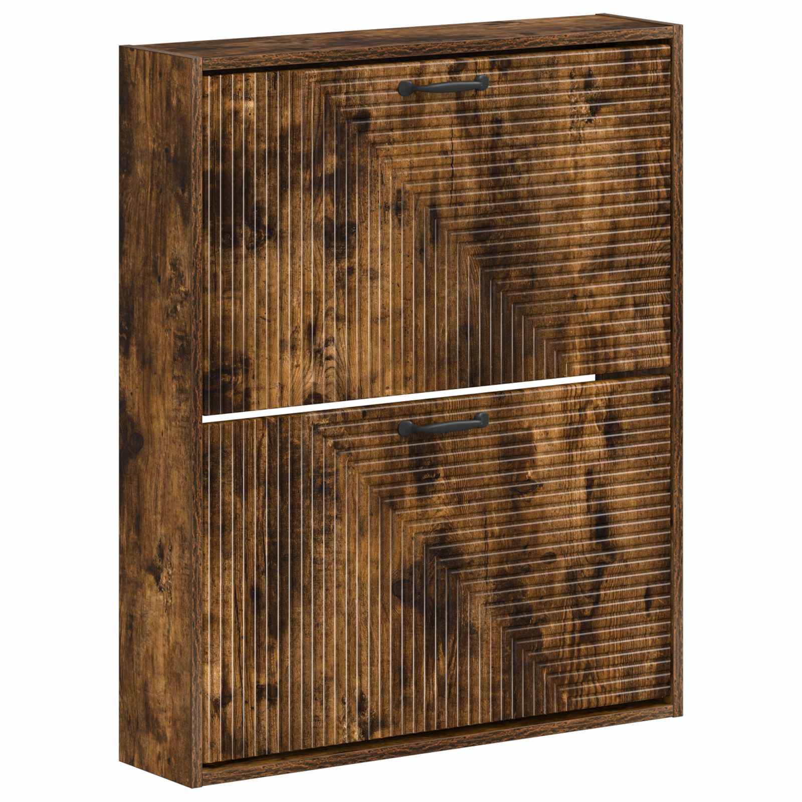 vidaXL Wall-Mounted Shoe Cabinet HAARLEM 71 x 17 x 86 cm Smoked Oak 2