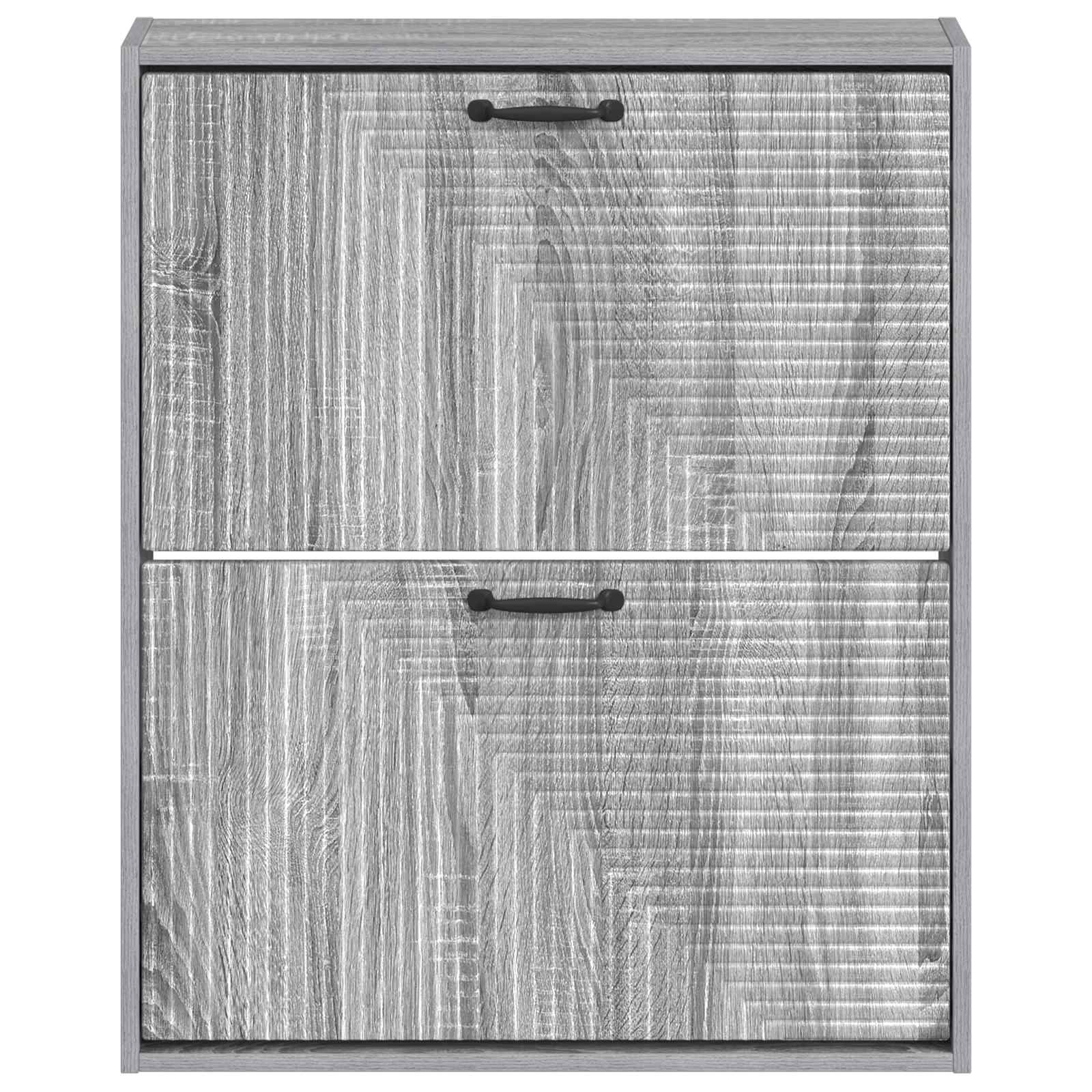 vidaXL Wall-Mounted Shoe Cabinet HAARLEM 71 x 17 x 86 cm Grey Sonoma 4