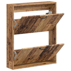 vidaXL Wall-Mounted Shoe Cabinet HAARLEM 71 x 17 x 86 cm Old Wood 3