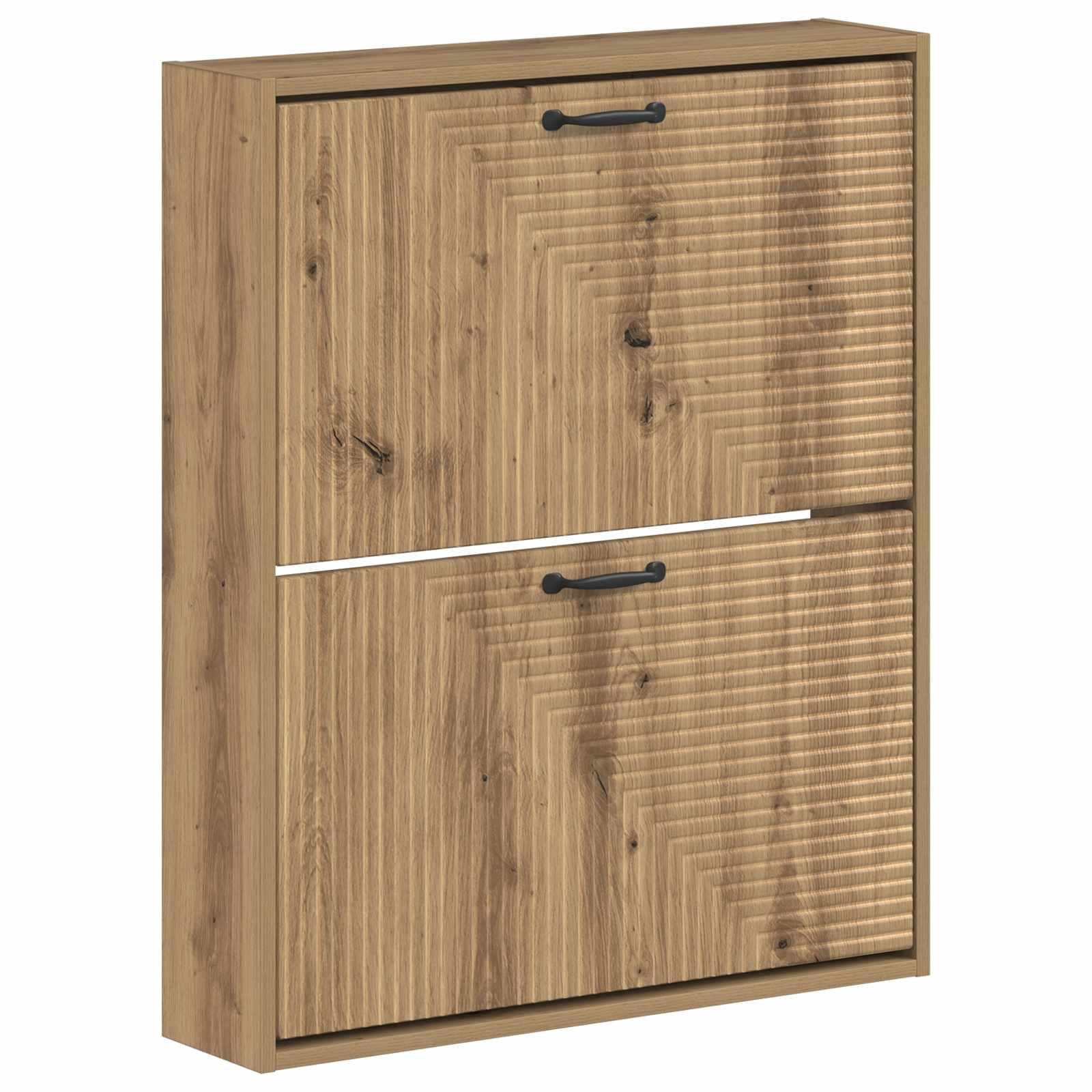 vidaXL Wall-Mounted Shoe Cabinet HAARLEM 71 x 17 x 86 cm Artisan Oak 2