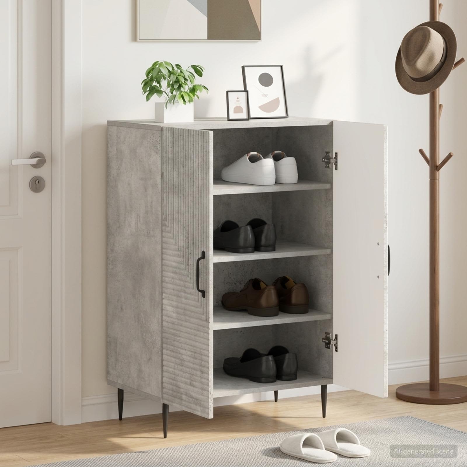 vidaXL Shoe Cabinet HAARLEM 59.5 x 39.5 x 89.5 cm Engineered Wood 1