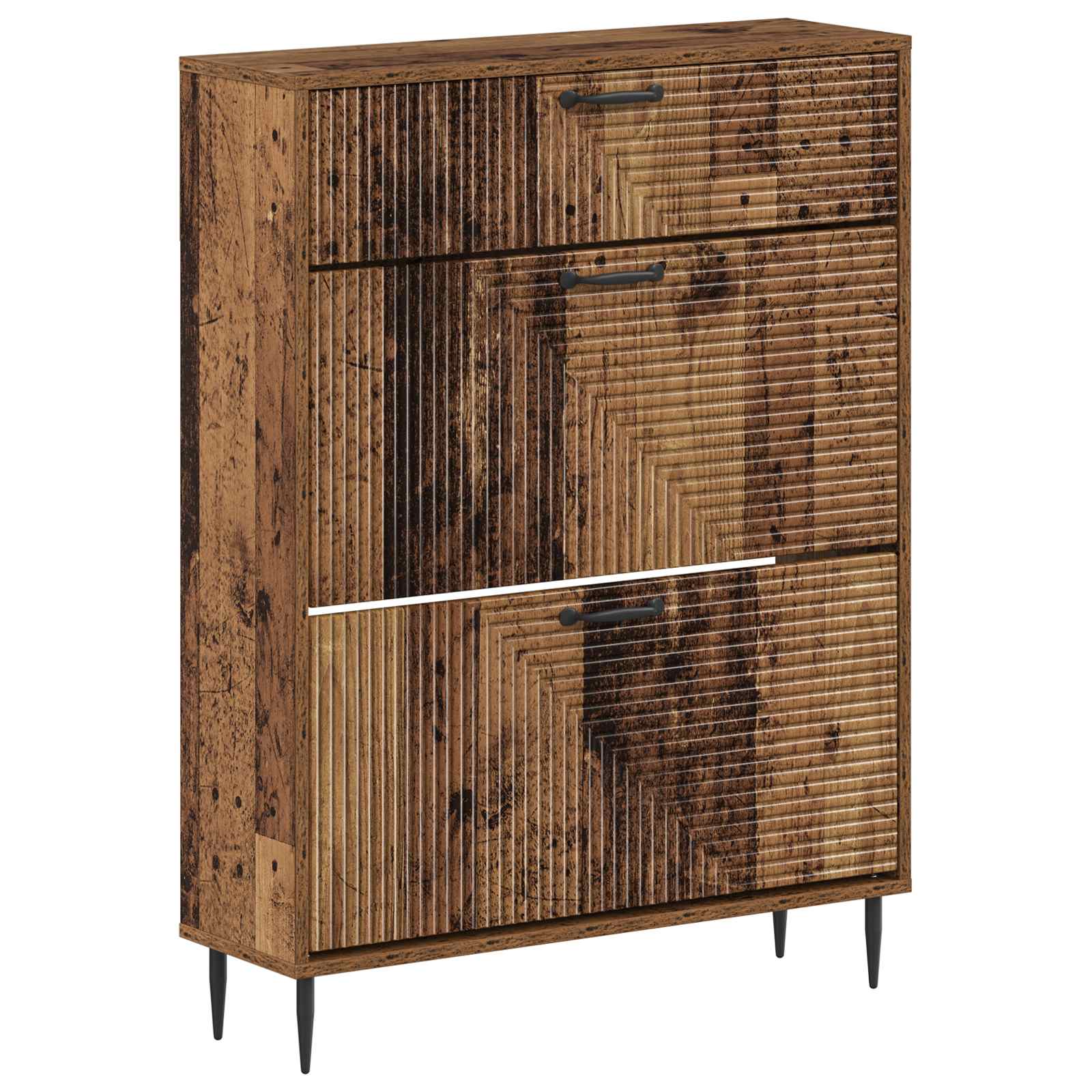 vidaXL Shoe Cabinet HAARLEM 78 x 24 x 103 cm Engineered Wood Old Wood 2