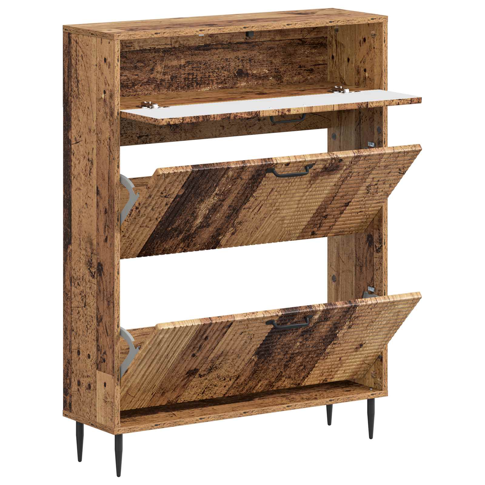 vidaXL Shoe Cabinet HAARLEM 78 x 24 x 103 cm Engineered Wood Old Wood 3